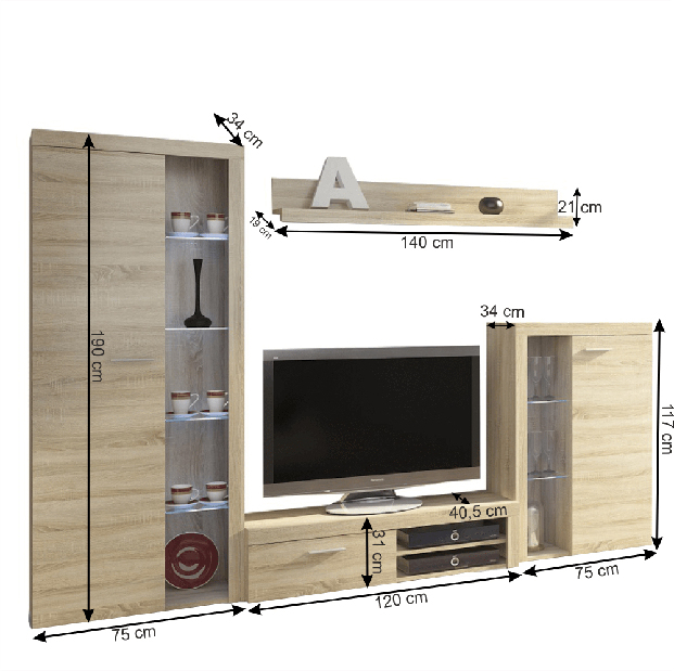 Mobilier living Retha (stejar sonoma)