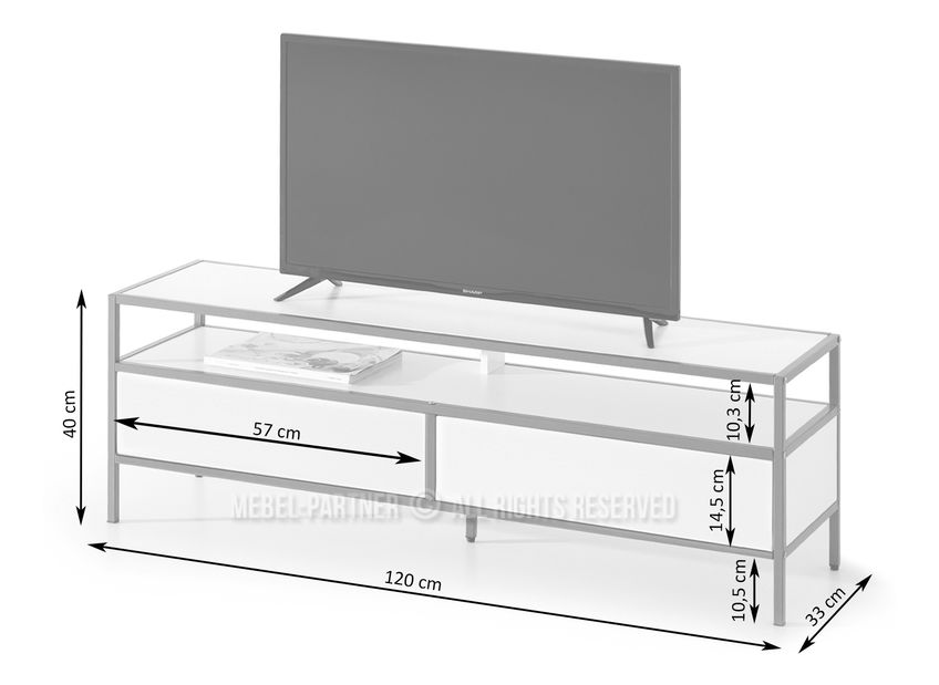 TV asztal/szekrény Soren Rtv (tölgy + fehér)