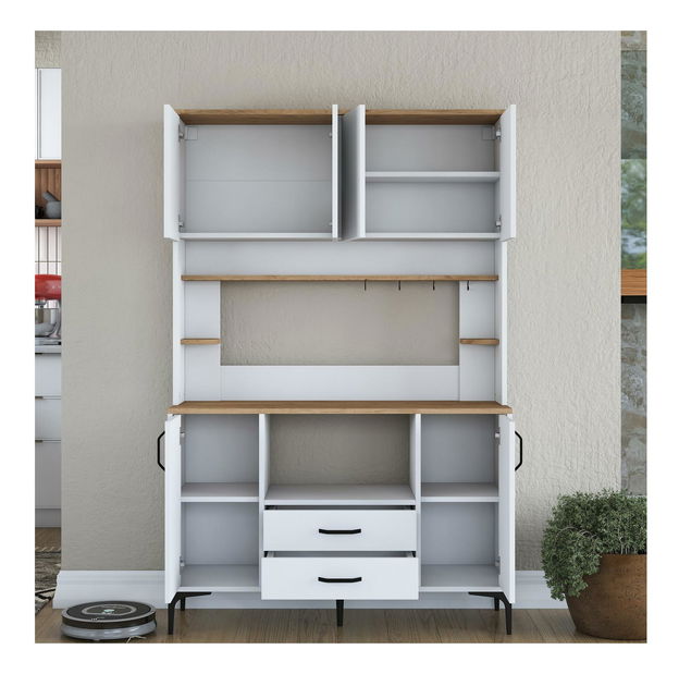 Polcos szekrény Jenaretta 168 (fehér + dió)