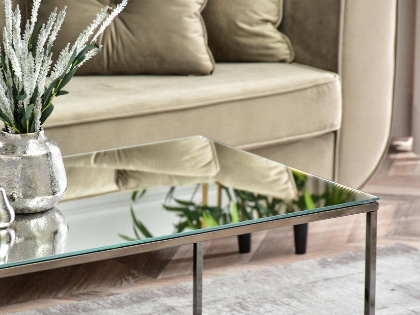 Măsuță de cafea Bella Xl (crom + negru)