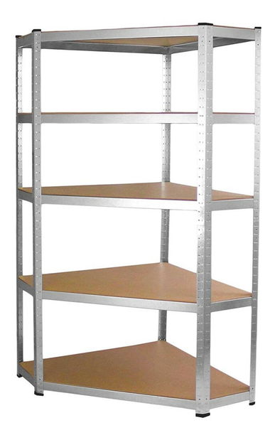 Rohový regál Rubia 1 (strieborná)