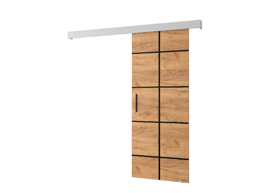 Uși culisante 90 cm Sharlene III (craft auriu + alb mat + negru)