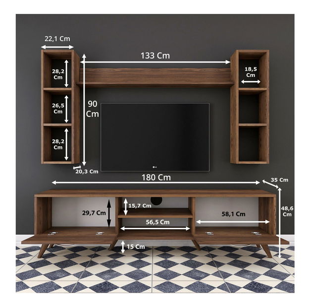 Set za dnevni boravak Mitevu 7 (orah)