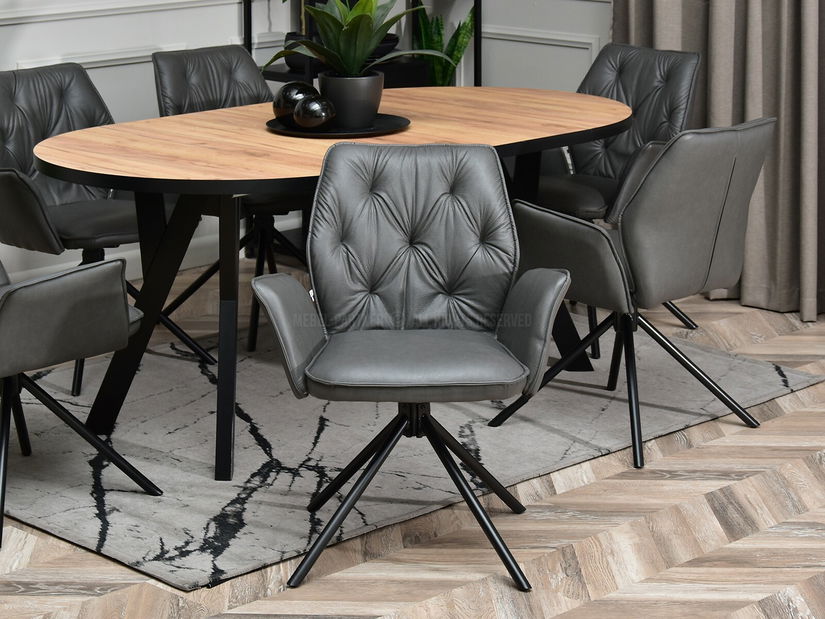 Scaun Lindush (grafit + negru)