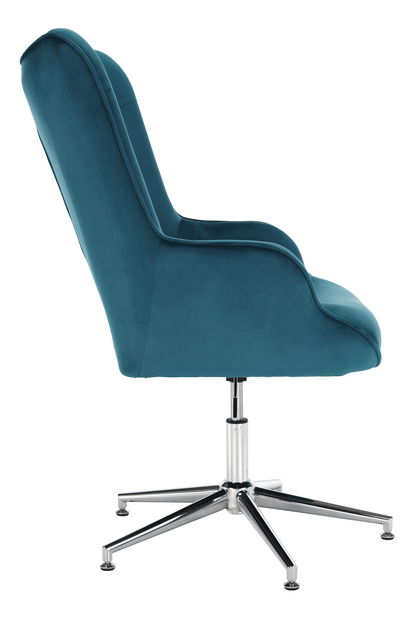 Dizajnové kreslo Canary Bird (tyrkysová + chróm)