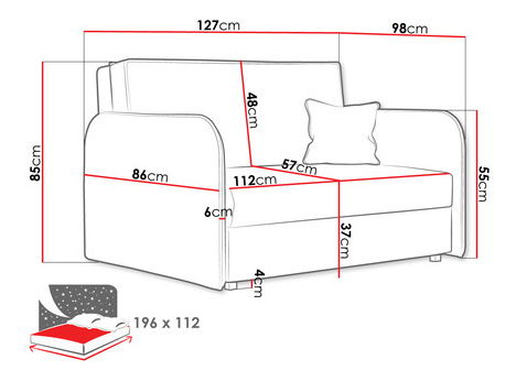 Canapea Rowan-I II (gri deschis)