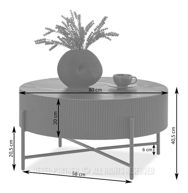 Măsuță de cafea Nixi (lemn negru + negru)