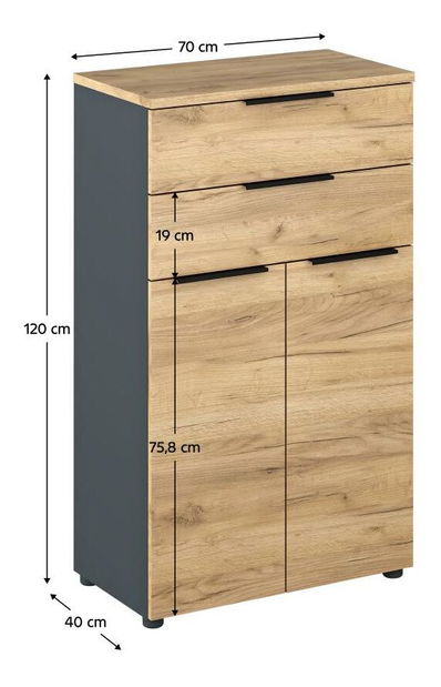 Set mobilier birou Klodekas (grafit + stejar artisan)