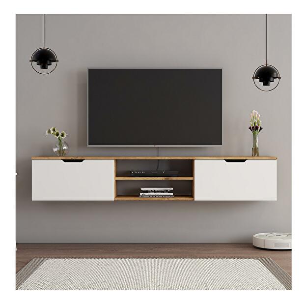 TV asztal/szekrény Lenive 2 (fehér + atlanti fenyő) 
