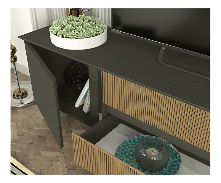 TV asztal/szekrény Konomi (antracit + dió) 