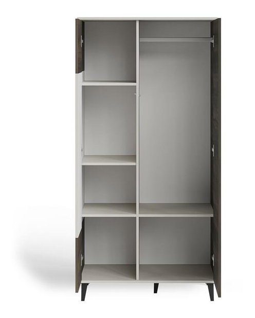 Šatníková skriňa Ranae 2 (kašmír + orech + čierna)