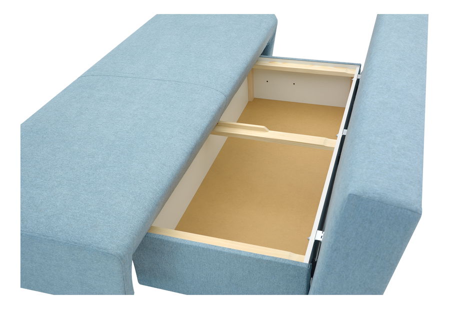 Sofa na razvlačenje Pelona (svijetloplava) (s prostorom za odlaganje)
