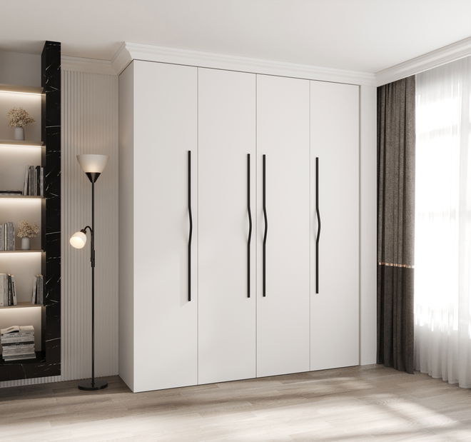 Dulap de haine 200 cm Carmela 50-2 (alb + Negru)