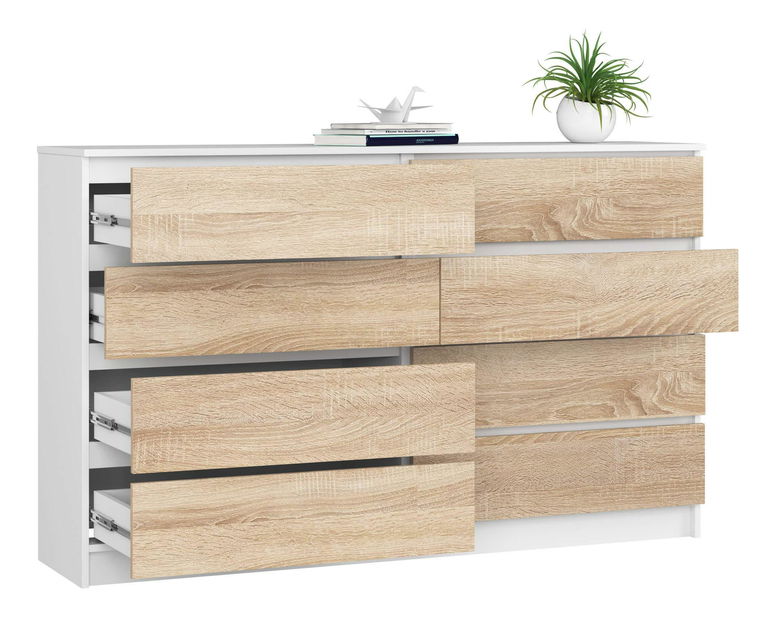 Komoda Koa IV (bijela + hrast sonoma)