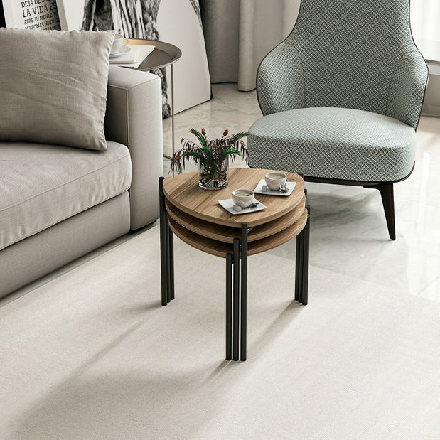 Set konferenčných stolíkov Lena 3 (Orech)