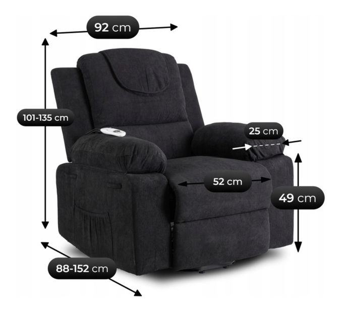 Fotelja za masažu Fanex (crna)