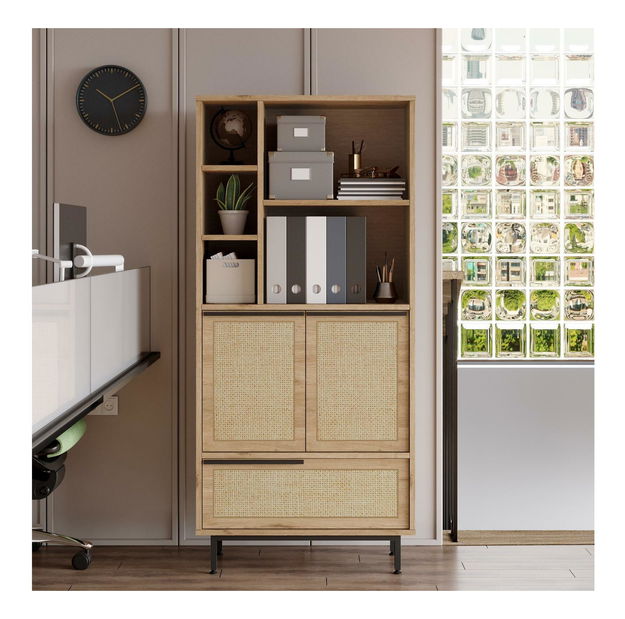 Dulap bucătărie Otto 9 B (nuc + stejar + negru)