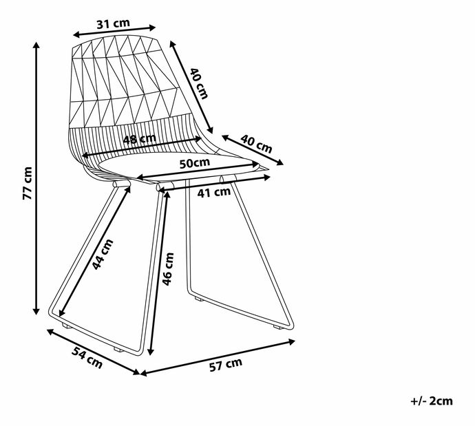 Set 2ks. jedálenských stoličiek Harlem (zlatá) *výpredaj