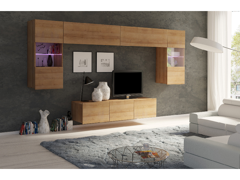 Mobilier living Calabria C2 (Stejar auriu) (fără iluminat)