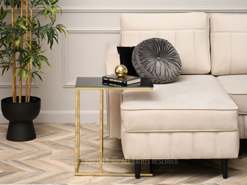 Măsuță de cafea Vasho (negru + auriu)