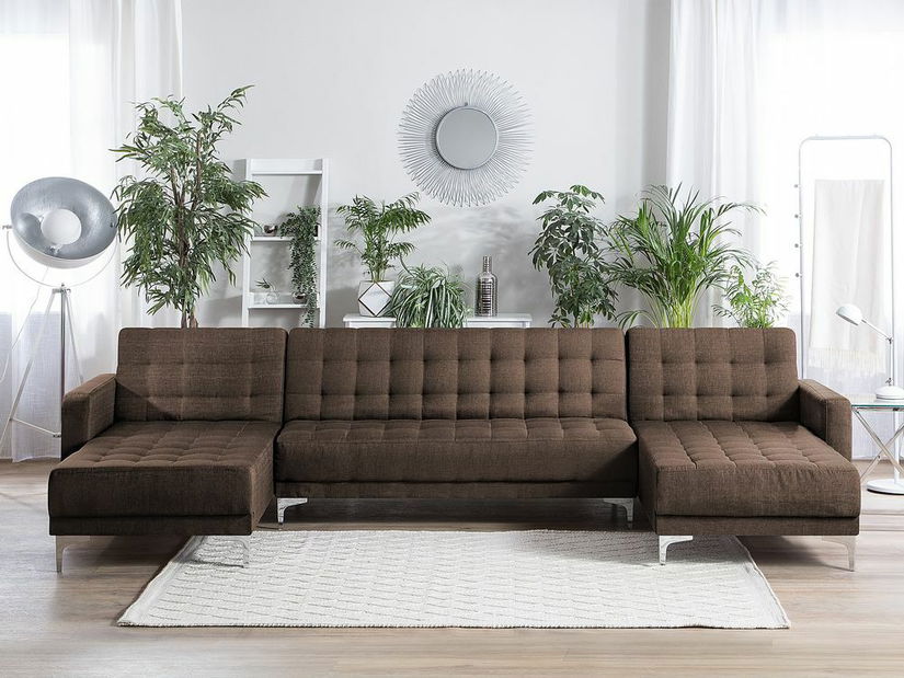 Colțar de grădină în formă de U ABERLADY (maro)