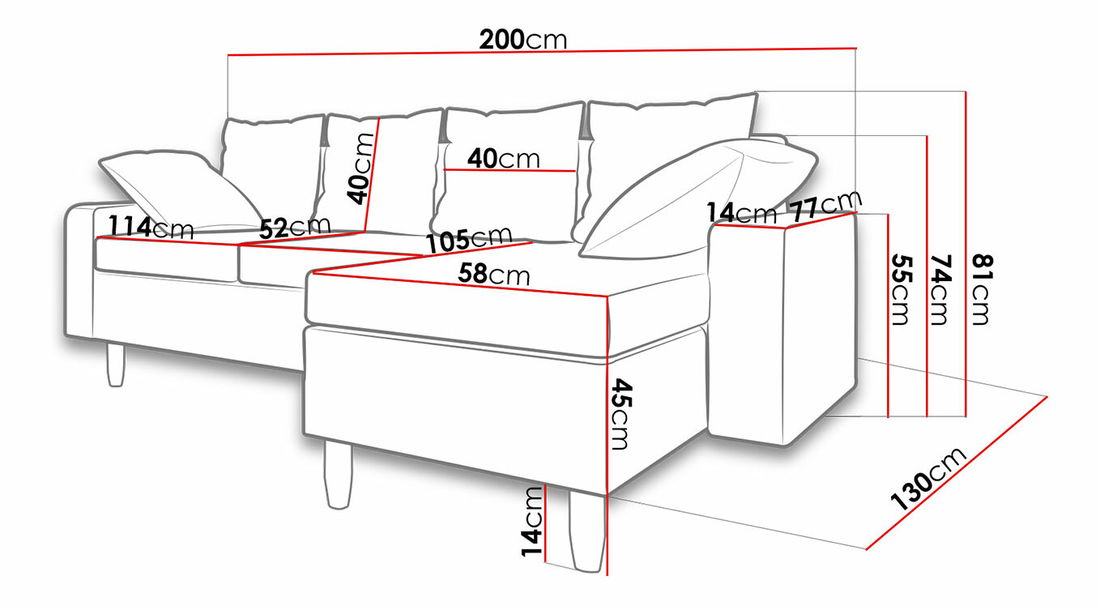 Rohová sedačka Wasabi (čierna) *výpredaj