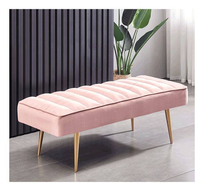 Bancă Friesia (Roz + Crom-auriu)