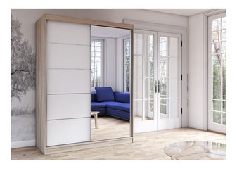 Ruhásszekrény Viola 05 (Sonoma tölgy + Fehér)