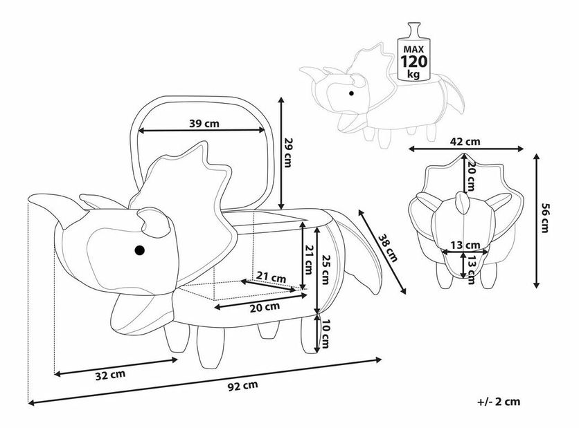 Taburetka Terrigal (tmavo zelená)
