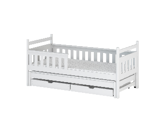 Detská posteľ 90 x 200 cm DORIA (s roštom a úl. priestorom) (biela)