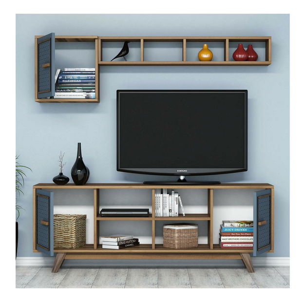 Set mobilier living Aysha (nuc + albastru)