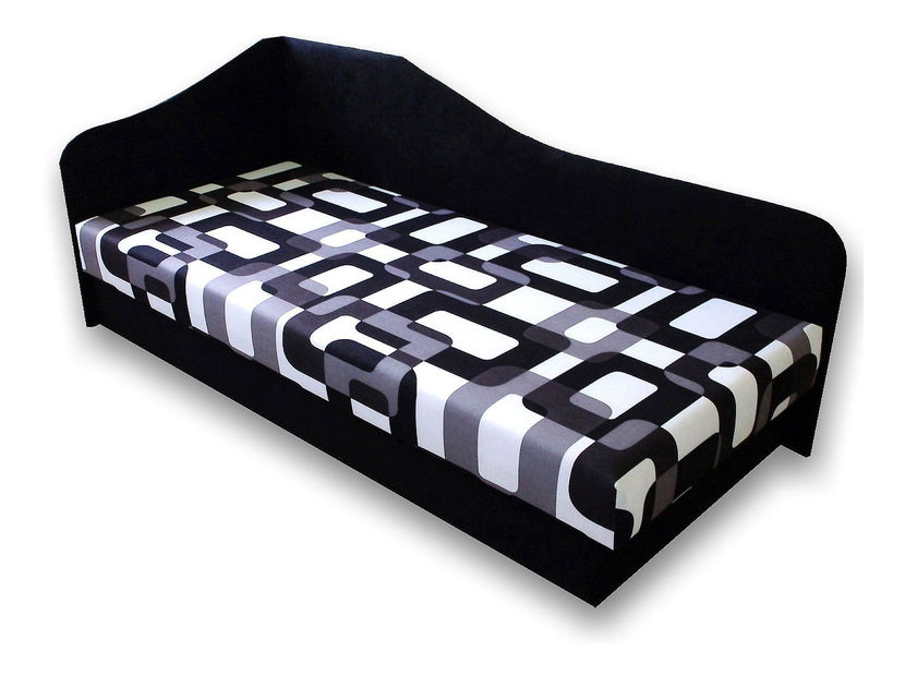 Pat de o persoană (canapea) 80 cm Lady 87 (negru 39 + Gusto 12) (S)