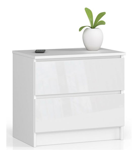 Noćni stolić Kalista (bijeli sjaj)