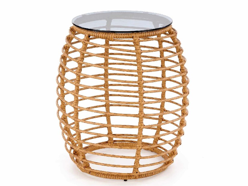 Dohányzóasztal Bessie (rattan + fekete)