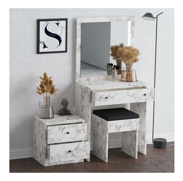 Toaletni stolić Nikki (mramor carrara)