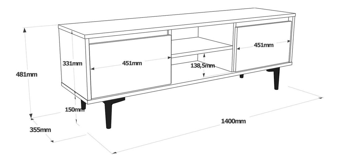 TV stolík/skrinka Ariel 1 (Prírodná + Antracit)