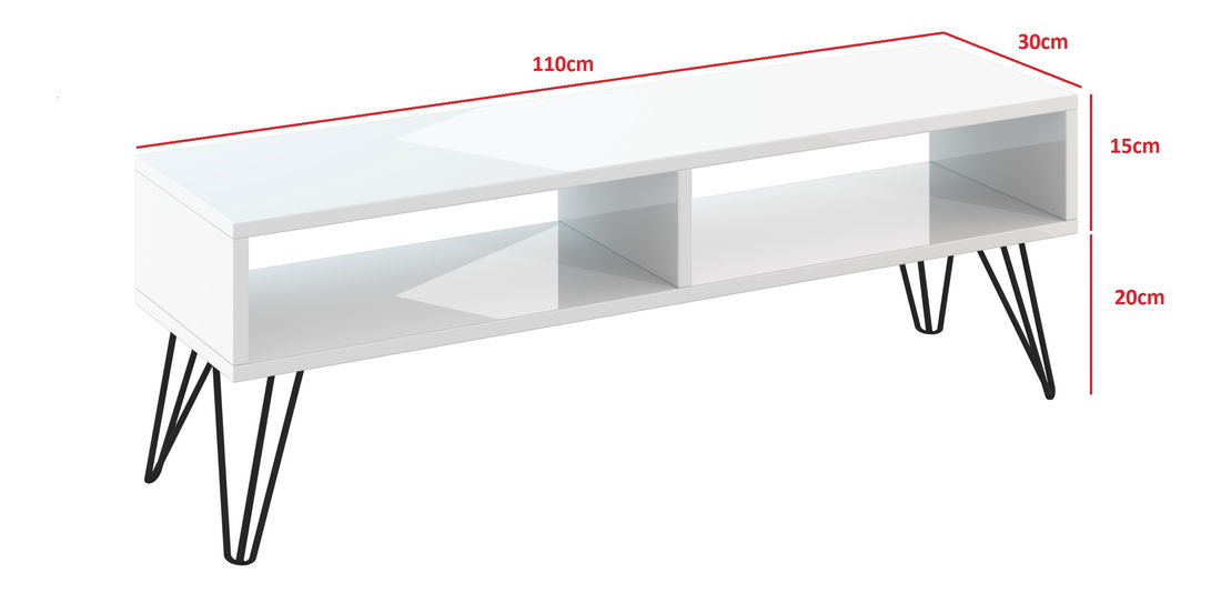 TV stolík Myrno (lesk biely)