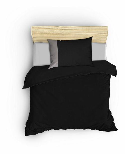 Posteljina 160 x 220 cm Plaines (crna + siva)