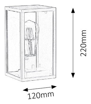 Vonkajšie svietidlo Topeka 8140 (priehľadná + čierna)