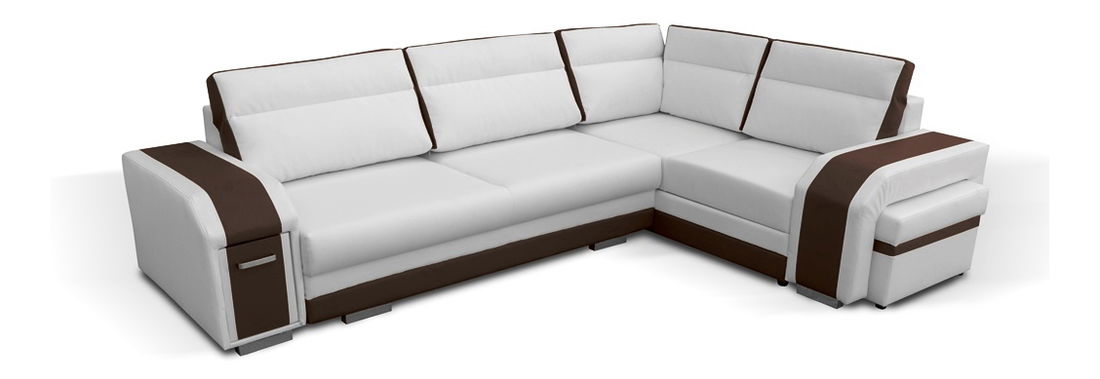 Sarok kanapé Asperata (fehér + barna) (J)