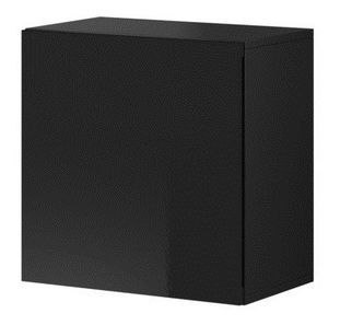 Nástenná skrinka Viktor 05 (čierna + čierny lesk)