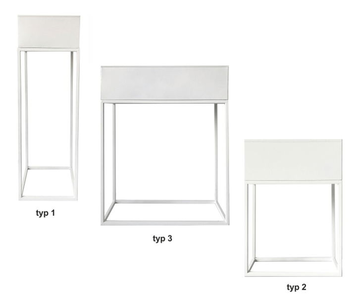 Ghiveci de flori metalic Indrazia typ 2 (alb)