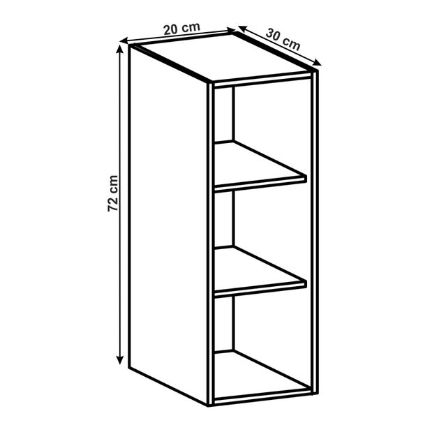 Konyhai polcos szekrény W200 Lanaya (fehér)
