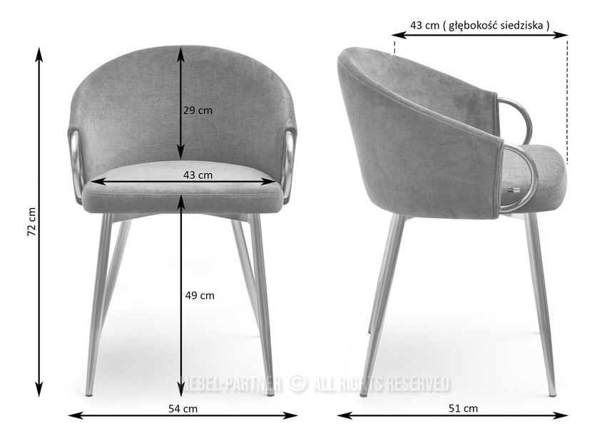 Stolička Carma K (medená + zlatá)
