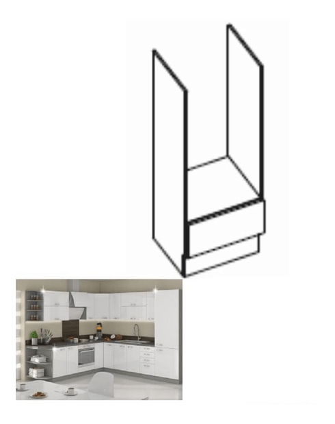 Dulap inferior de bucătărie sub cuptor 60 DG Pleitton (Alb extra lucios)