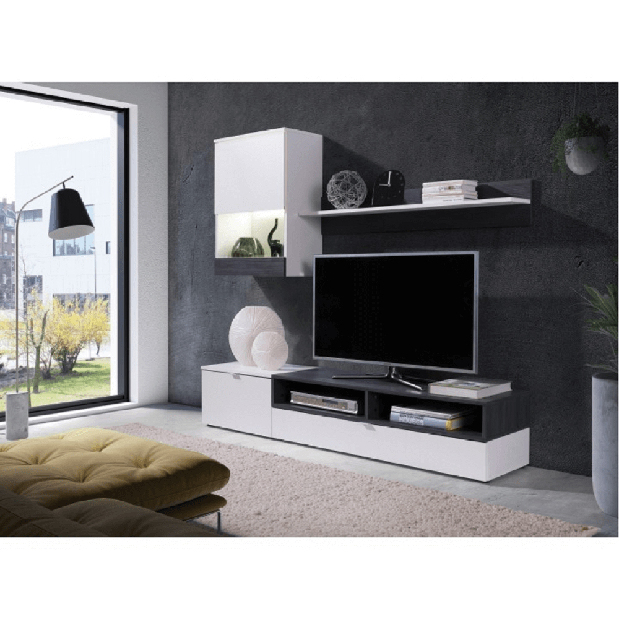 Mobilier living Reynard (alb + pin închis)