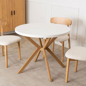 Rozkladací jedálenský stôl Localizado (biela + dub zlatý) (pre 4-6 osôb)