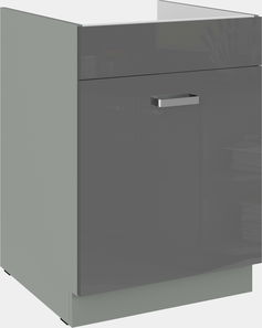 Donji kuhinjski ormarić Gonir 60 ZL 1S BB (korpus: siva + front: sivi sjaj)