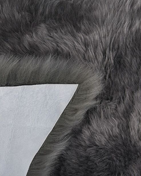 Koberec 65x110 cm ULUNDI (koža) (tmavosivá)