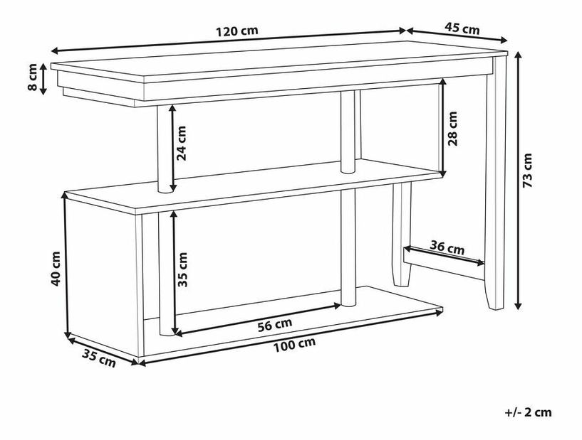 PC stolík Chaza (svetlé drevo)
